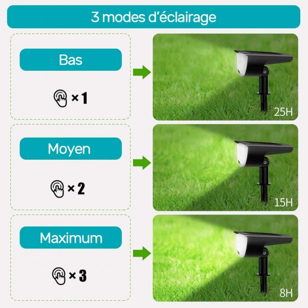 lampe solaire a piquer puissance