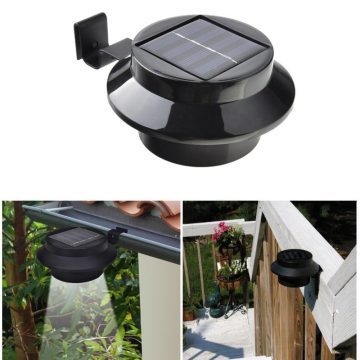 lampe solaire de gouttiere noire