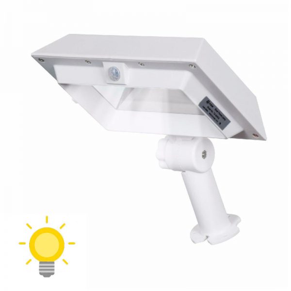 projecteur solaire gouttière blanc