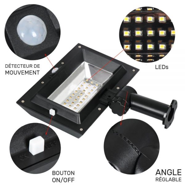 projecteur solaire gouttière led