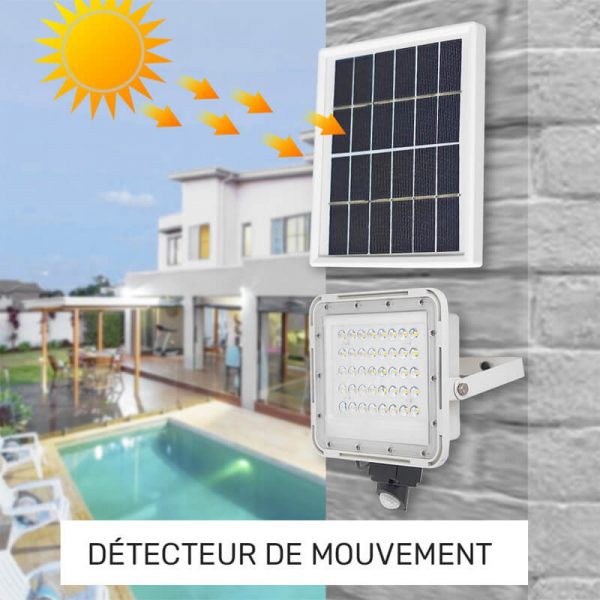 projecteur exterieur LED detecteur mouvement solaire jardin