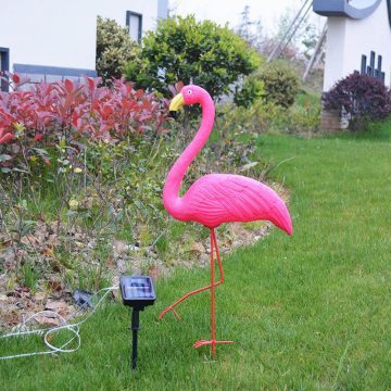 flamant rose solaire exterieur