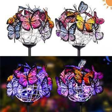 papillon solaire jardin deco